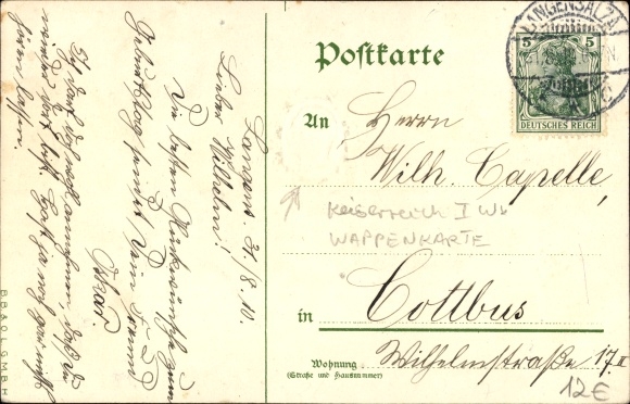 Embossed Coat of Arms Chromo-Litho A German greeting, Kaiser Wilhelm II, Anhalt, Saxony, Hamburg, Bavaria
