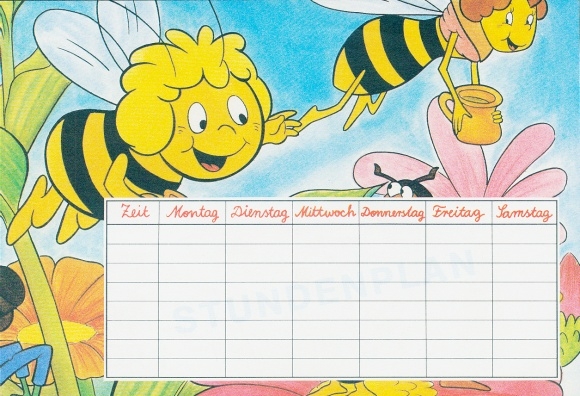Timetable, school supplies Maya the Bee, Kreuzer