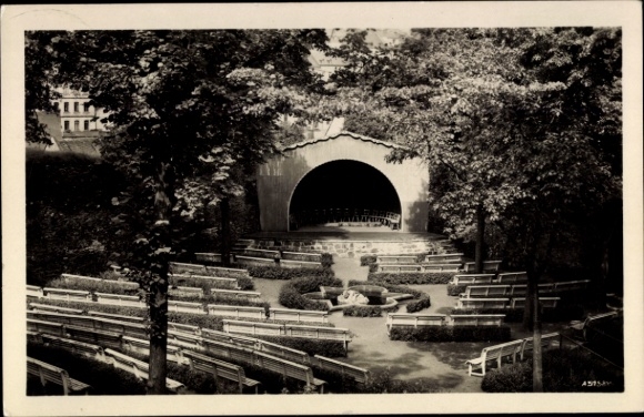 Ak Dresden Altstadt, Musikpavillon, Sitzbänke, Bäume, Gartenanlage