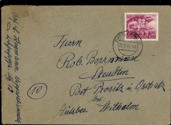 Michel No. 908 "Dippoldiswalde 22.3.45"