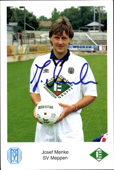 Autogrammkarte Fußballer Josef Menke, SV Meppen, Autogramm