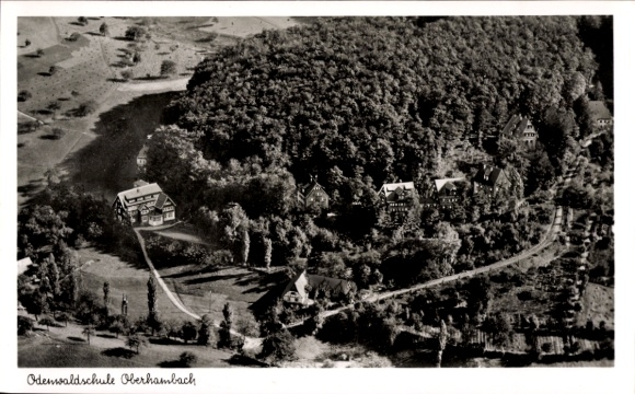 Ak Oberhambach Hambach Neustadt an der Weinstraße, Fliegeraufnahme, Odenwaldschule
