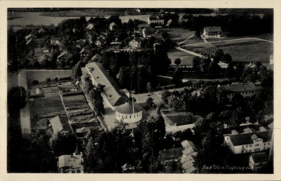 Postcard Bad Tölz in Upper Bavaria, aerial photograph