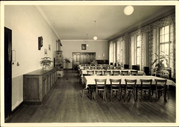 Postcard Zell am Main Lower Franconia, Oberzell Monastery, Home Economics School, Dining Room