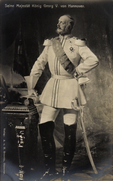 Ak König Georg V. von Hannover, Standportrait in Uniform