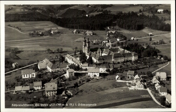 Postcard St. Peter im Schwarzwald, aerial photograph