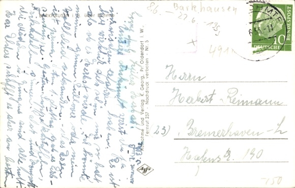 Ak Barkhausen Bad Essen in Nedersaksen, schoolkamp met oude lindeboom