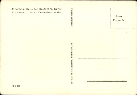 Artist PC Böhme, Hans, from the Battle of Kiev, HDK 419