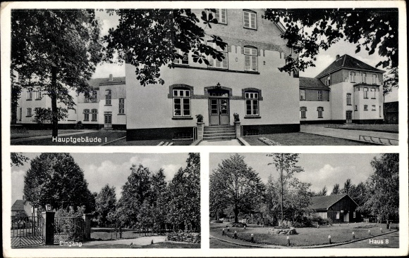 Ak Rickling in de wijk Segeberg, instellingen Lindenhof, hoofdgebouw, entree, huis B