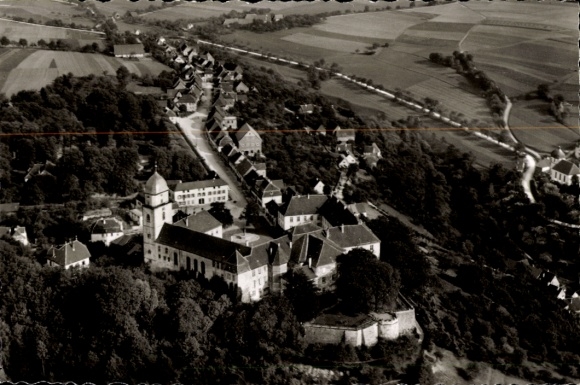 Postcard Bartenstein Schrozberg in Württemberg, aerial photograph