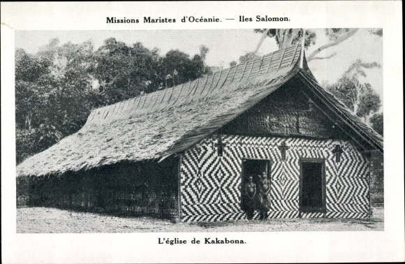 Ak Péres Maristes auf Ozeanien, L'Eglise de Kakabona