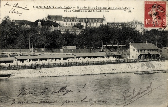 Ak Conflans Sainte Honorine Yvelines, Ecole Diocésaine du Sacré-Coeur, Château de  Flussufer