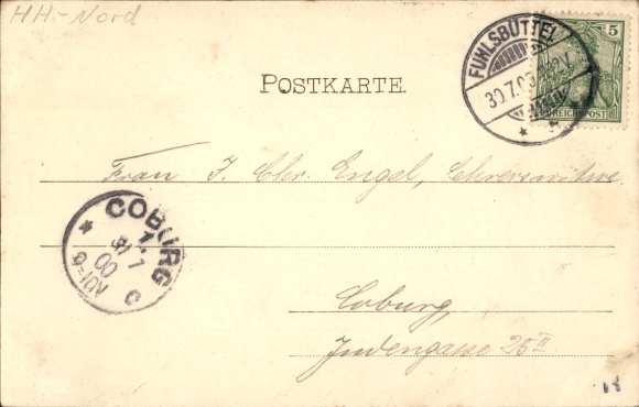 Postcard Hamburg Nord Fuhlsbüttel, lock at Ohlsdorf with Alster