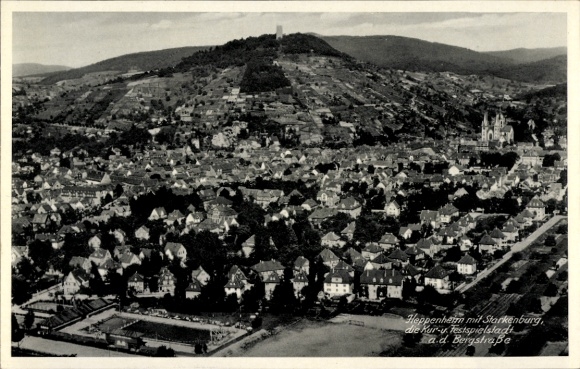 Postcard Heppenheim an der Bergstraße, aerial photograph, Starkenburg