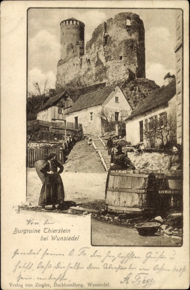 KP Thierstein w Fichtelgebirge w Górnej Frankonii, ruiny zamku