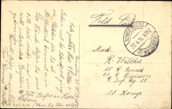 Postcard Berlin, bread card, Give us this day our daily bread, World War I
