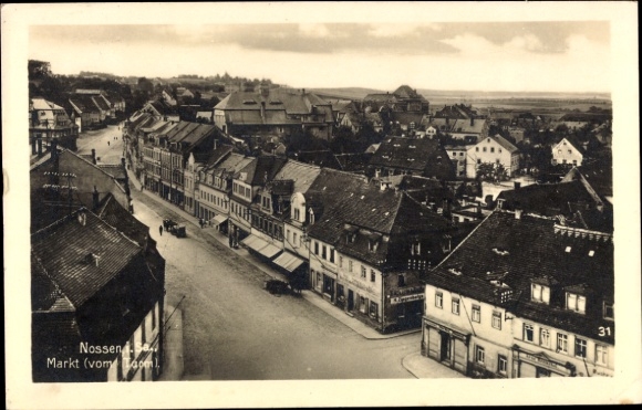 Postcard Nossen in Saxony, market from the tower