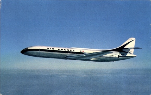 Postcard French passenger aircraft, Air France, Caravelle
