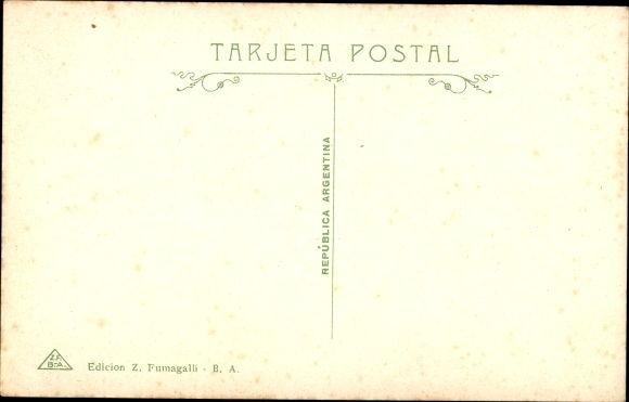 Postcard Buenos Aires Argentina, Plaza y Estacion Once, tram, train station