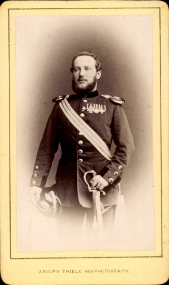 CdV Glogau, German soldier in uniform, photographer Adolph Thiele, Mühlenstraße 3