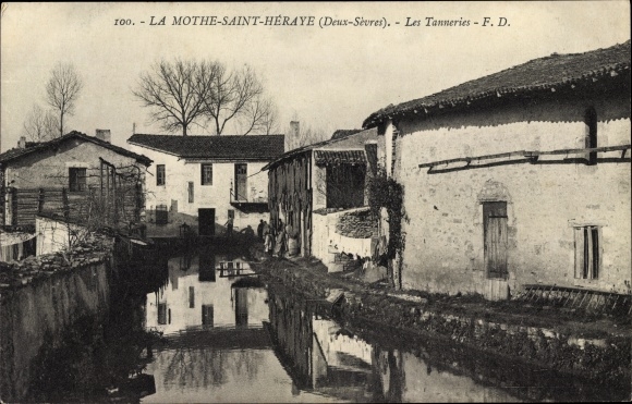 Postcard La Mothe Saint Heraye Deux Sèvres, The Tanneries