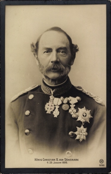 Król Danii Chrystian IX, portret, order