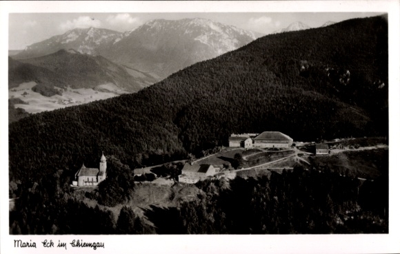 Postcard Siegsdorf in Upper Bavaria, Maria Eck Monastery, Mountain Inn