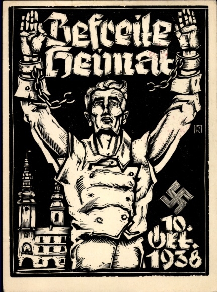 Artist Postcard Liberated Homeland, October 10, 1938, Greater Germany