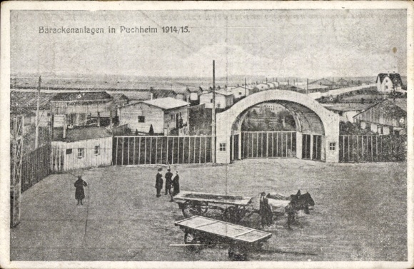 Postcard Puchheim in Upper Bavaria, barracks