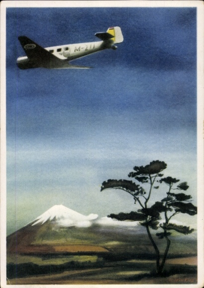 Künstler Ak Winkler, G., Pioniere des Weltluftverkehrs, Junkers Ju 160, M-211, Kurierflugzeug, Japan