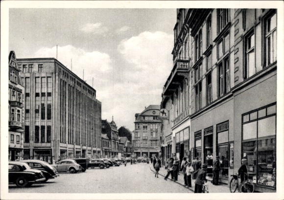 Postcard Recklinghausen in the Ruhr area, on the market square