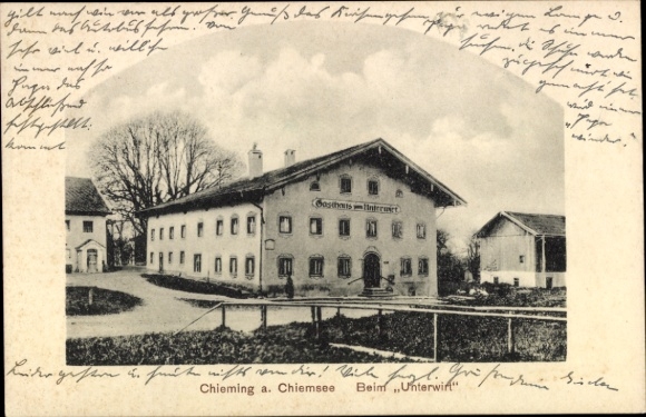Postcard Chieming am Chiemsee Upper Bavaria, Gasthaus zum Unterwirt
