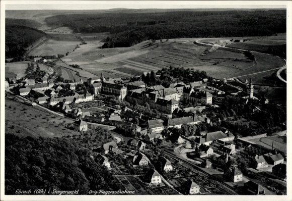 Postcard Ebrach in the Steigerwald Upper Franconia, aerial photograph
