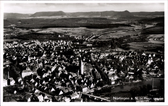 Ak Nürtingen am Neckar Württemberg, Fliegeraufnahme
