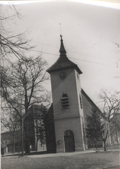Original Foto Berlin Reinickendorf-West, alte Dorf-Kirche, um 1948, ca. 12x17 cm