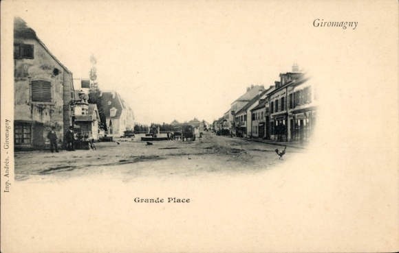 Postcard Giromagny Schermenei Territoire de Belfort, Grande Place
