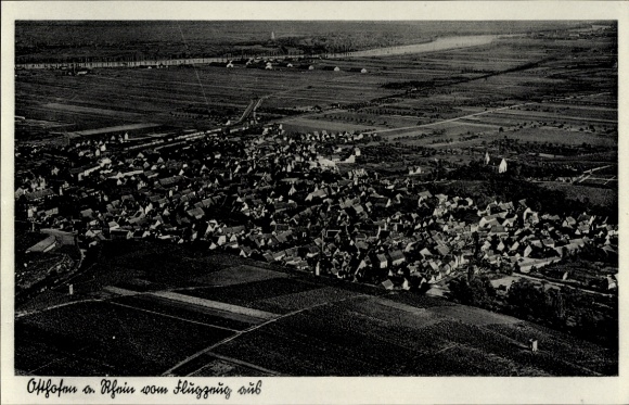 Ak Osthofen in Rheinhessen, Fliegeraufnahme
