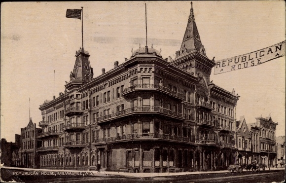 Ak Milwaukee Wisconsin de V.S., Republikeins Huis