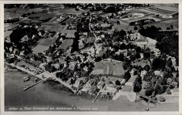 Ak Oberschondorf Schondorf am Ammersee Opper-Beieren, luchtfoto
