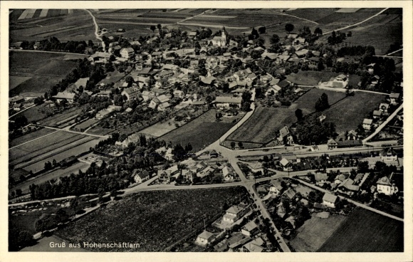 Ak Hohenschäftlarn Schäftlarn Opper-Beieren, luchtfoto van rustig landschap, nederzettingen