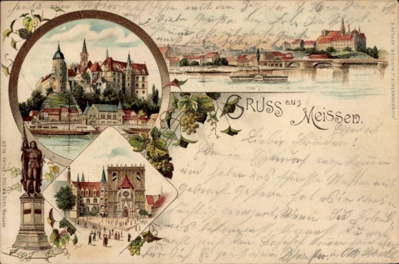lito Meißen nad Łabą, pomnik, zamek, widok na miasto