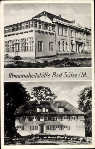 Postcard Bad Sülze in Mecklenburg, rheumatism sanatorium, health resort, outbuilding
