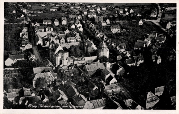 Postcard Alzey in Rheinhessen, aerial photograph