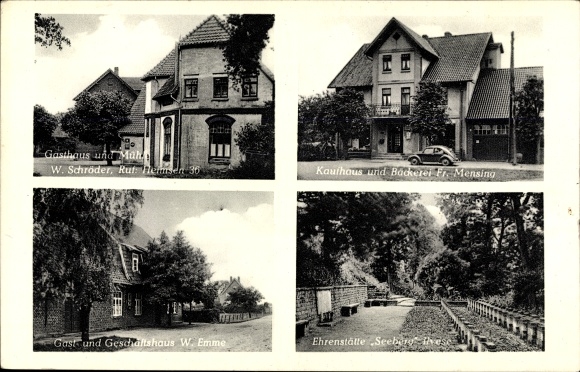 Postcard Ilvese Petershagen on the Weser, inn, department store and bakery, commercial building, place of honor