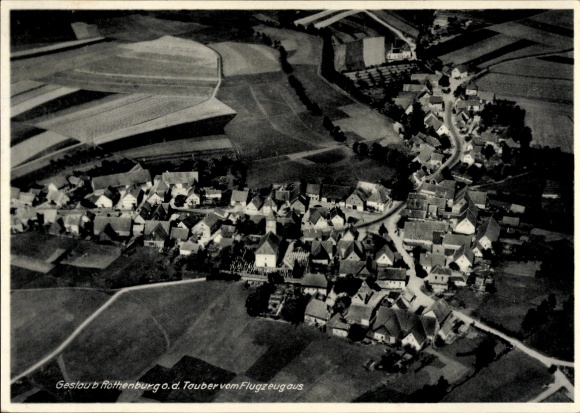 Ak Rothenburg ob der Tauber Mittelfranken, Luftaufnahme von  schwarz-weiß, 