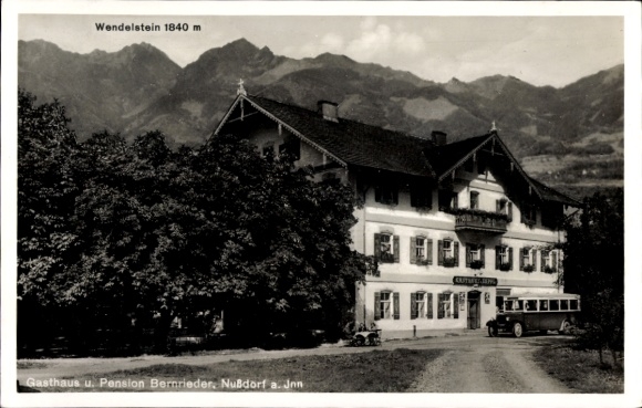 Postcard Nußdorf am Inn Upper Bavaria, Wendelstein, Guesthouse and Pension Bernrieder
