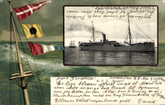 Postcard Dampfer Bayern, RPD, North German Lloyd Bremen