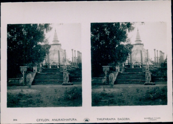 Stereo photo Anuradhpura Sri Lanka Ceylon, Thuparama Dagoba