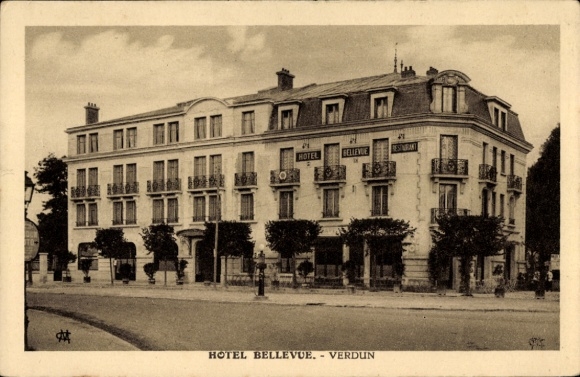 Postcard Verdun Lorraine Meuse, Hotel Bellevue