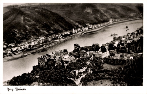 KP St. Goar am Rhein, Zamek Rheinfels, zdjęcie lotnicze